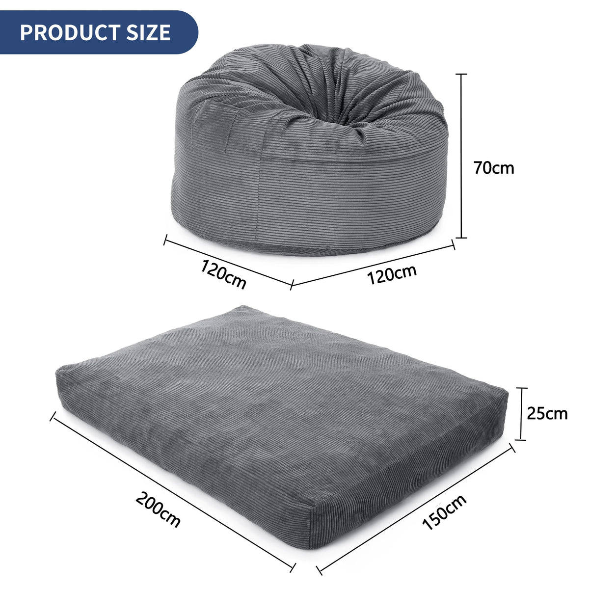 Le Nid – Gris clair / 200 × 150 cm