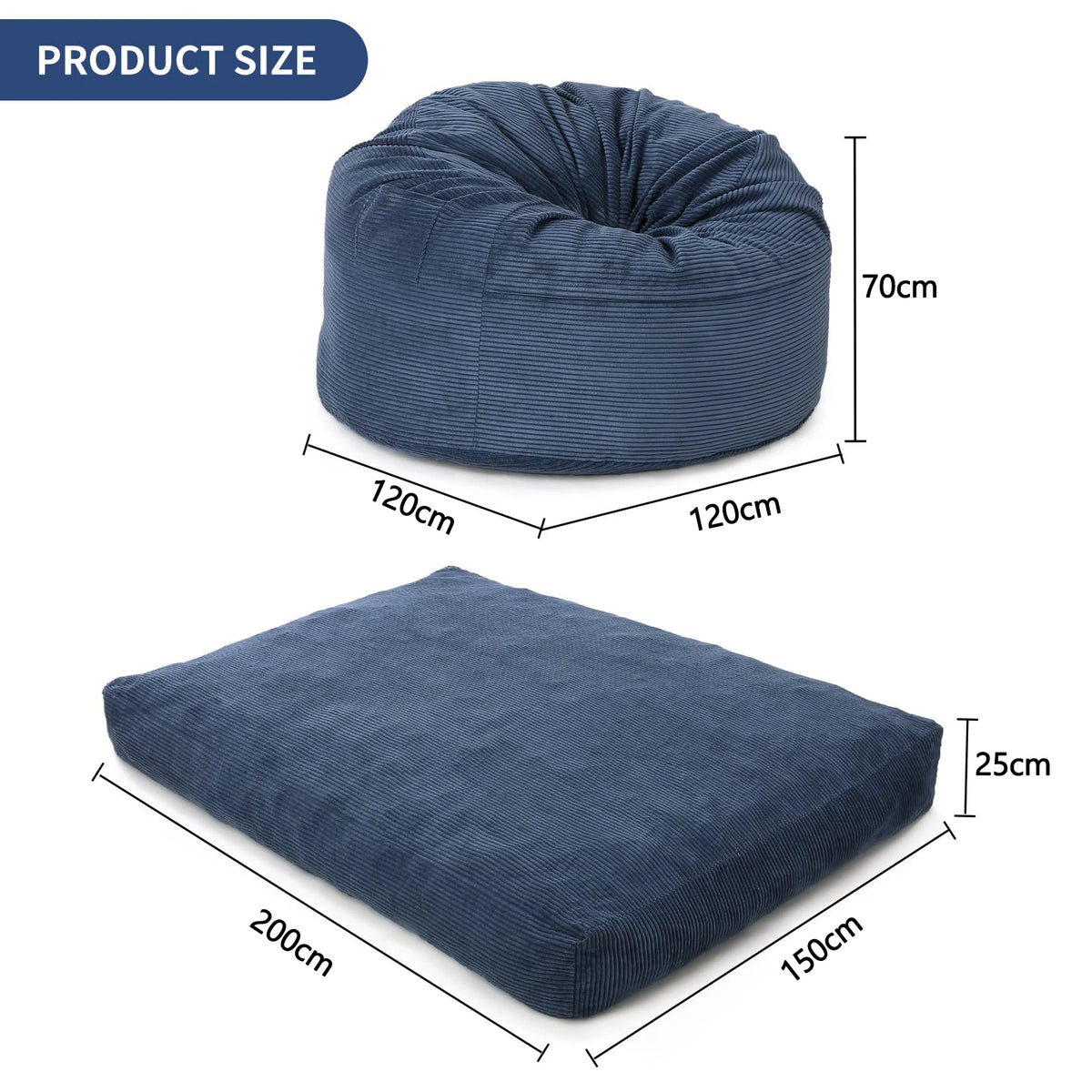 Le Nid – Bleu marine / 200 × 150 cm